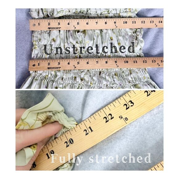 H & M Light green floral daisy print strapless midi dress - Picture 8 of 9